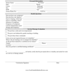 Printable Service And Therapy Animal Form