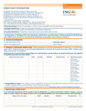 Reliastar Life Insurance Company Forms Fill Online Printable