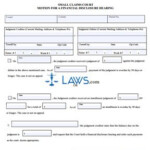 Small Claims Court Motion For A Financial Disclosure Affidavit