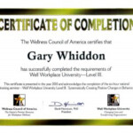 Well Workplace University Level 3 Certificate of Completion600