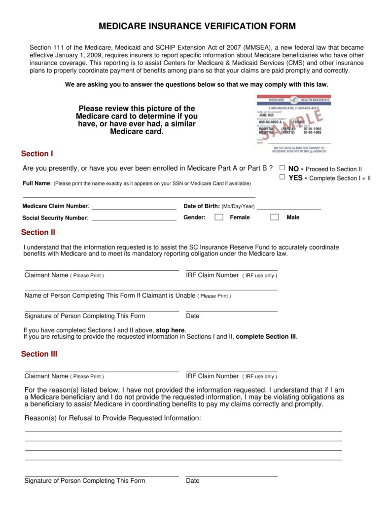 What Is An Insurance Verification Form Uses Impotance Samples 