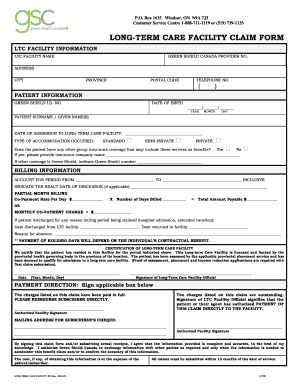 2015 2022 Canada Long Term Care Facility Claim Form Fill Online 