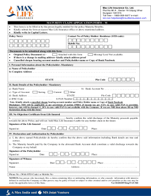 95 INFO FORM M OF MAX LIFE INSURANCE PDF ZIP DOCX PRINTABLE DOWNLOAD