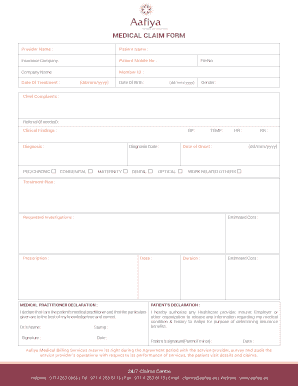 Aafiya Reimbursement Form Fill Online Printable Fillable Blank
