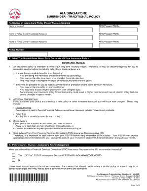Aia Insurance Form Fill Online Printable Fillable Blank PDFfiller