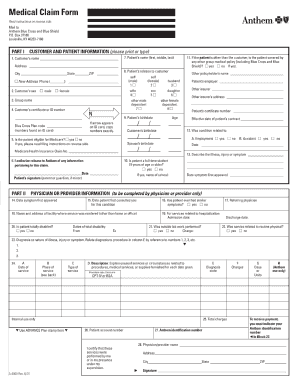 Anthem Medical Claim Form 2003 2022 Fill And Sign Printable Template 