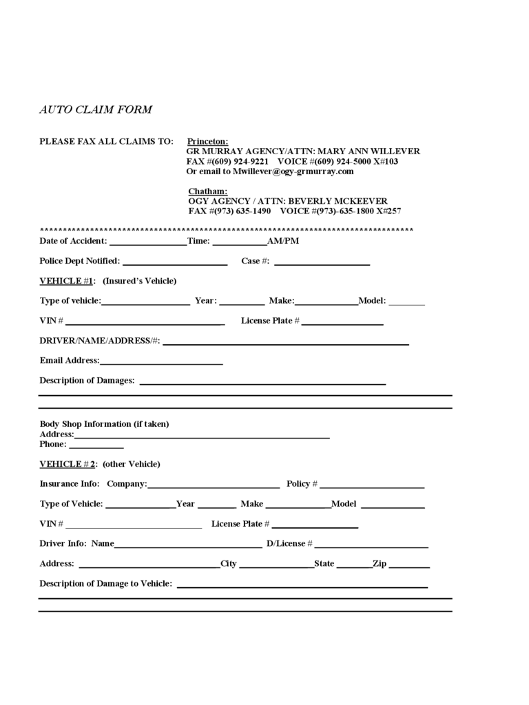 Auto Insurance Claim Form Template Ten Reasons Why People Bybloggers