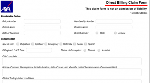 Axa Insurance UAE Direct Billing Claim Form UAE INSURE