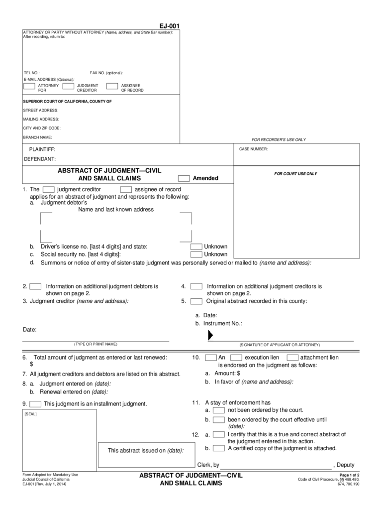 California Enforcement Of Judgment 19 Free Templates In PDF Word 