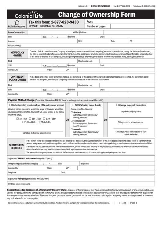 Colonial Life And Accident Insurance Company Claim Forms