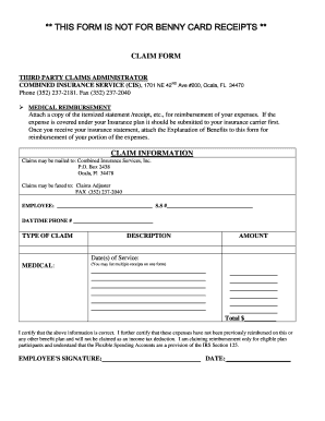 Combined Insurance Claim Form Pdf PdfFiller