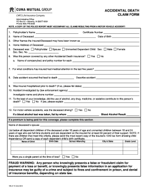 Cuna Mutual Claim Forms Fill Online Printable Fillable Blank 