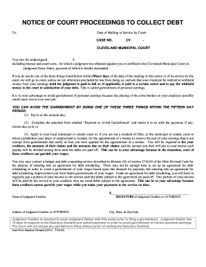 Editable Ohio Creditor Claims Fill Out Print Download In Word 