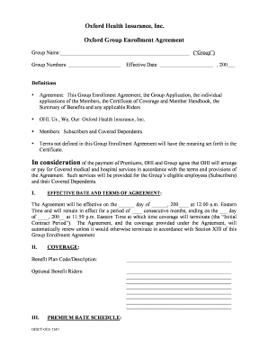 Editable Oxford Health Insurance Fill Print Download Online Forms 