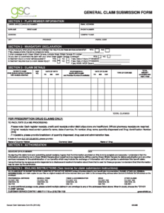 Extended Health Claim Form Green Shield management Only Canoe Forest