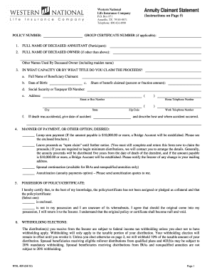 Fillable American General Life Insurance Company Death Claim Forms 