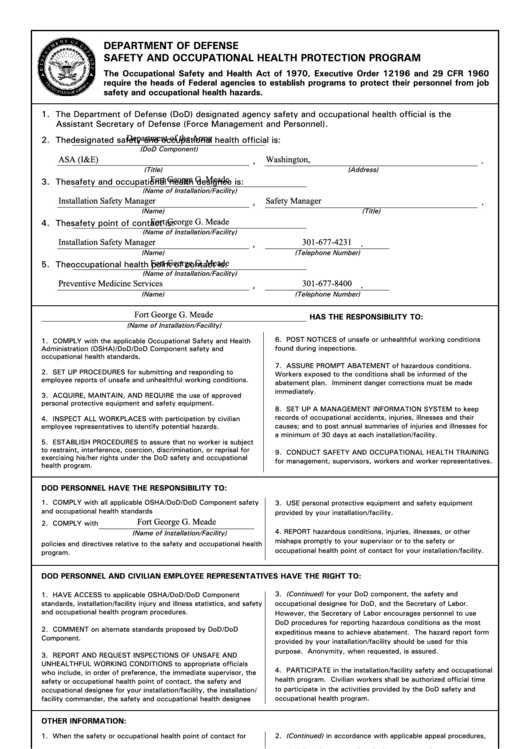 Fillable Dd Form 2272 Department Of Defense Safety And Occupational