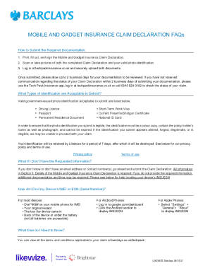 Fillable Online 20210067LWBarclays Claim Declaration Form docx Fax