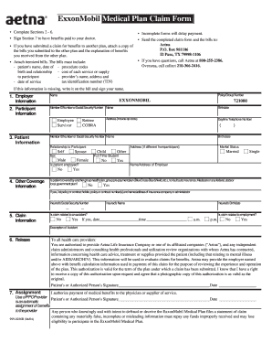 Fillable Online F46 EXX 730 ExxonMobil POS II Medical Plan Claim 