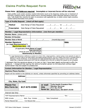 Fillable Online Member Reimbursement Medical Claim Form Tufts Health