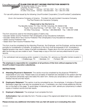 Fillable Online Nclm Unum Provident Policy Issued 2007 Form Fax Email 