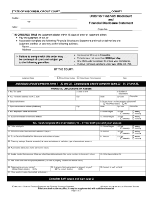 Fillable Online Wicourts Wisconsin Sc506 Form Fax Email Print PdfFiller