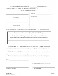 Form CAO SC1 1 Download Fillable PDF Or Fill Online Small Claims 