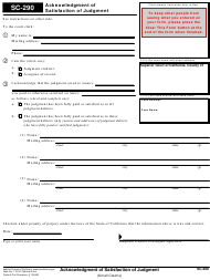 Form SC 290 Download Fillable PDF Or Fill Online Acknowledgment Of 