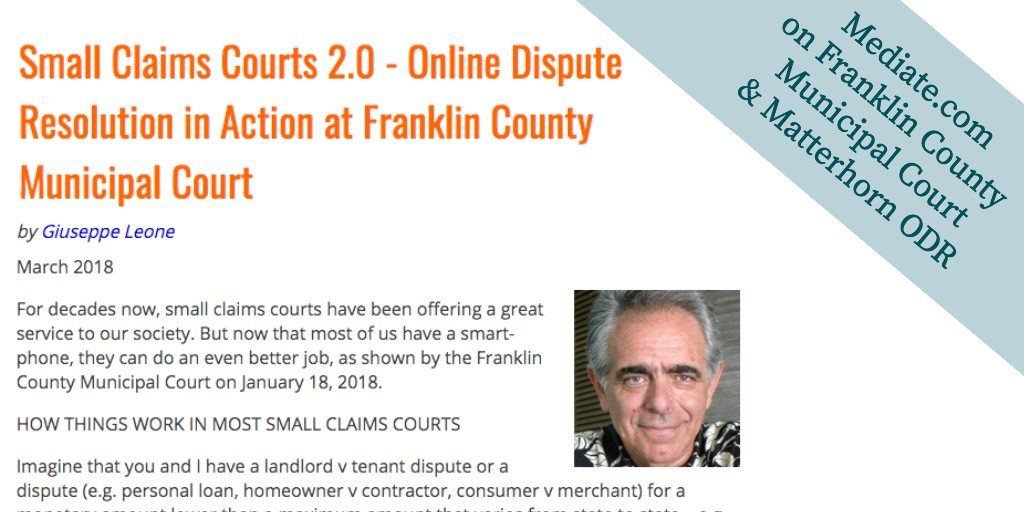 Franklin County Municipal Court Small Claims Featured In Mediate 