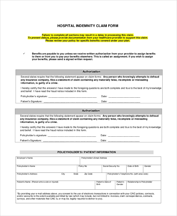 FREE 8 Sample Aflac Claim Forms In PDF