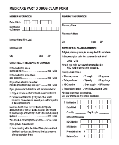 FREE 9 Sample Medicare Claim Forms In MS Word PDF