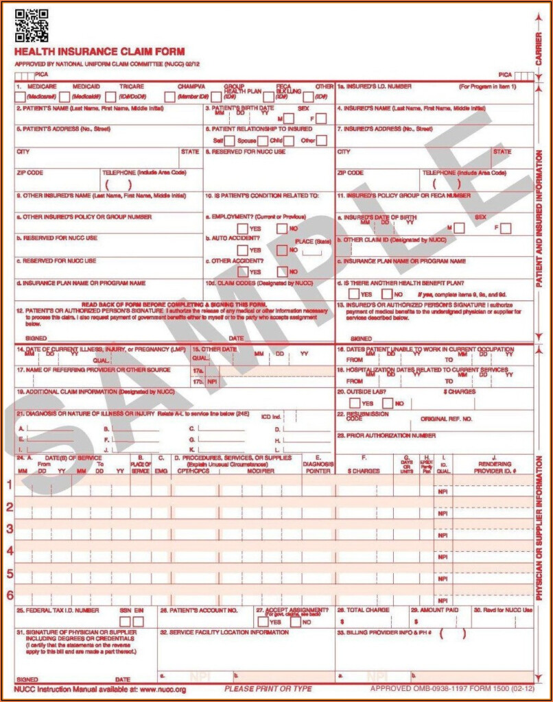 Free Fillable Cms 1500 Claim Form Pdf Form Resume Examples PV8XXPa8JQ