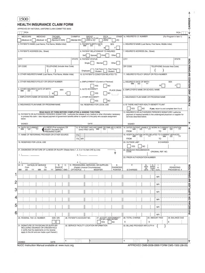 Free Health Insurance Forms Fill Out And Sign Printable Pdf Template