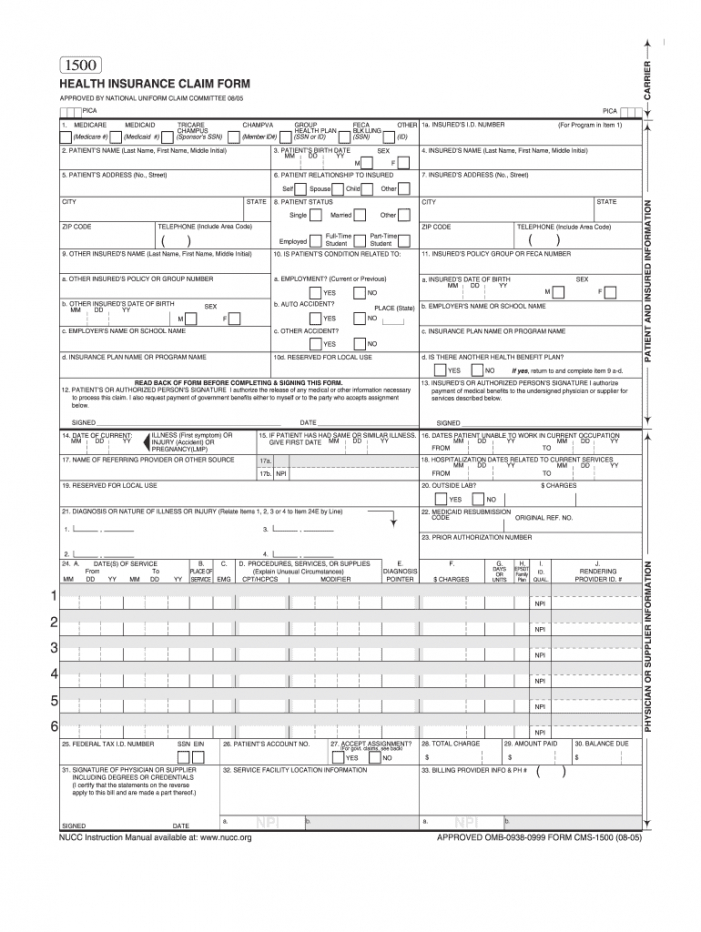 Free Health Insurance Forms Fill Out And Sign Printable Pdf Template 