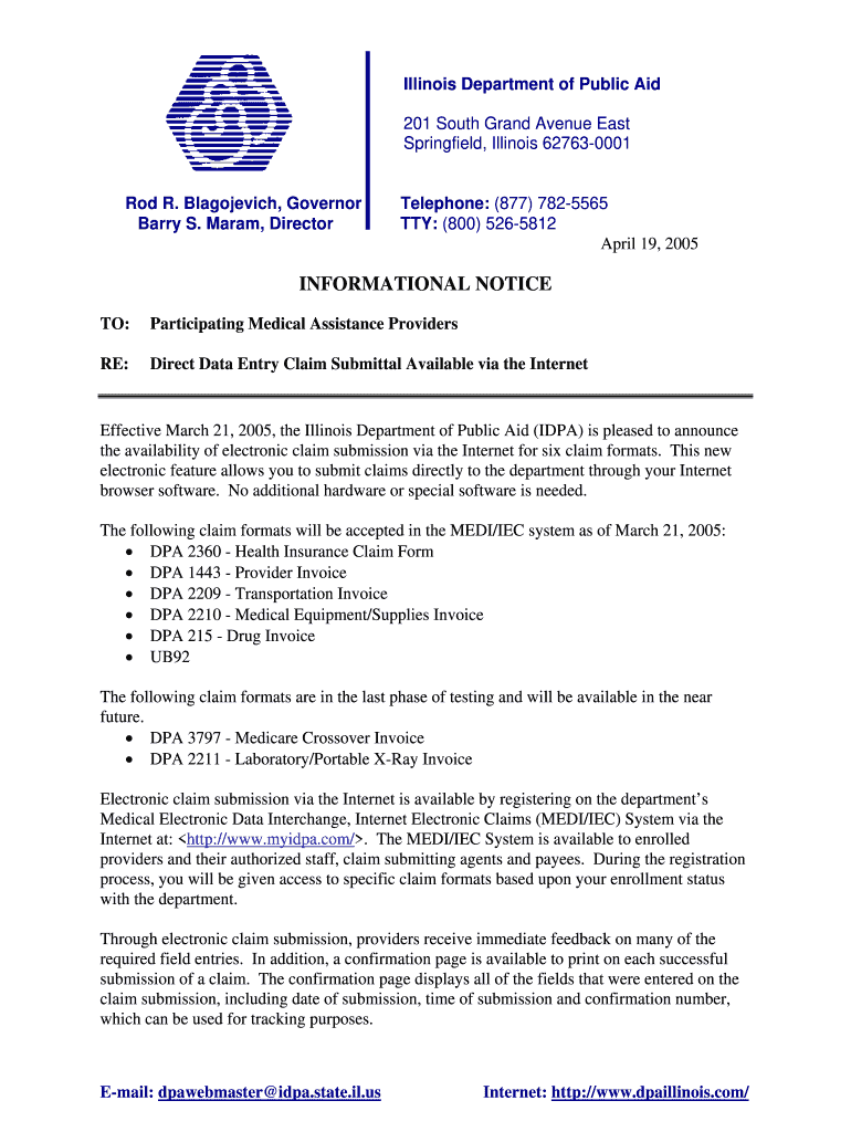 Illinois Medicaid Claim Form Fill Online Printable Fillable Blank 