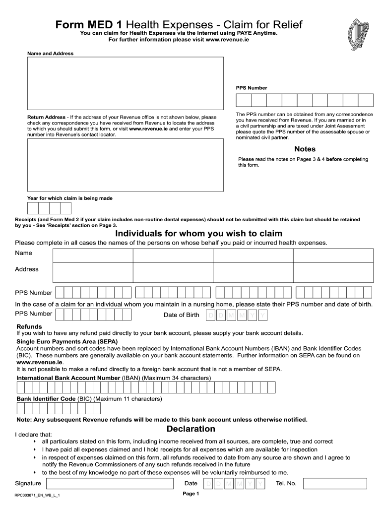 Med 1 Form Fill Online Printable Fillable Blank PdfFiller