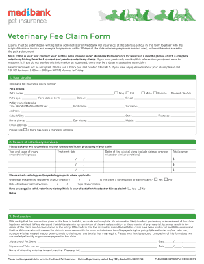 Medibank Private Pet Insurance Claim Form Fill Online Printable