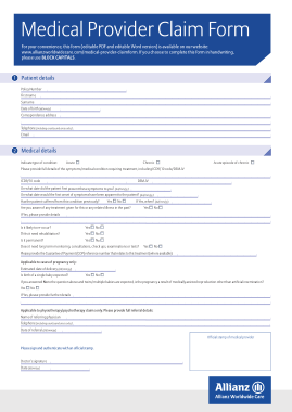 Medical Provider Claim Form Template Free Download Free PDF Books