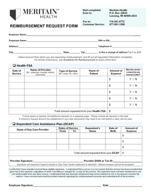 Meritain Health Reimbursement Form Fill Online Printable Fillable 