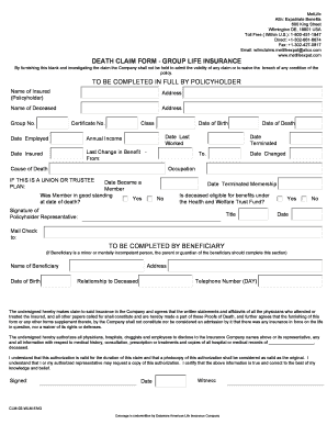 Metlife Form Claim Insurance Fill Online Printable Fillable Blank 