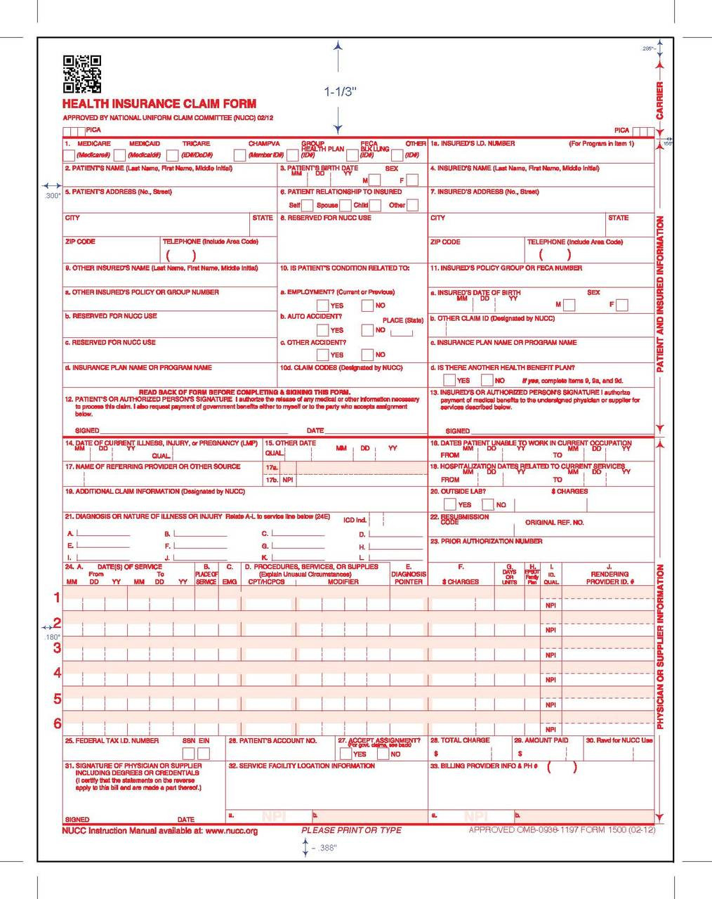 New CMS 1500 02 12 Claim Form Replaces Previous Version 08 05