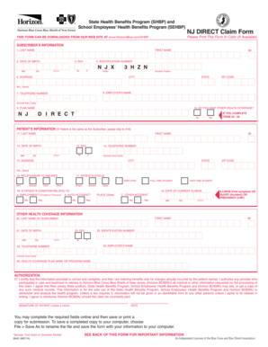 Nj Direct Claim Form Fill Online Printable Fillable Blank PdfFiller