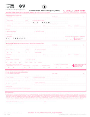 Nj Direct Claim Form Fill Online Printable Fillable Blank PdfFiller