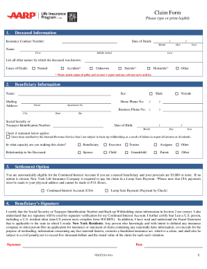 Nylaarp Com Claim Form Fill Online Printable Fillable Blank