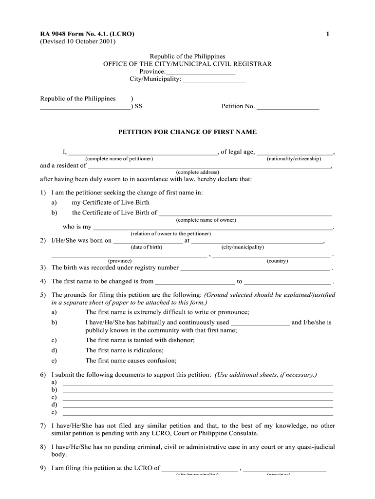 Official Name Change Paperwork Fill Online Printable Fillable 