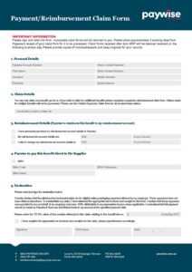 Payment Reimbursement Claim Form