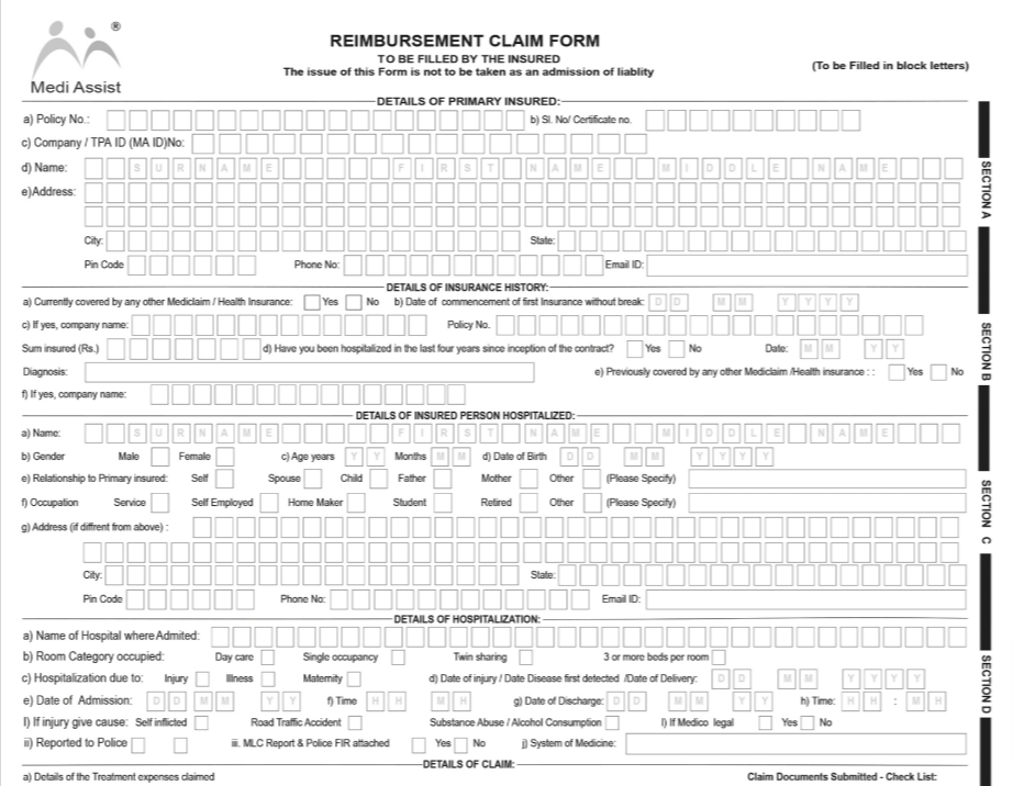  PDF Medi Assist Reimbursement Claim Form