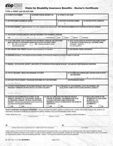 Pin On DE 2501 Form Claim For Disability Insurance Benefits