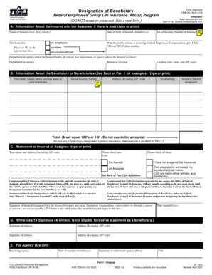 Prudential Life Insurance Surrender Form Federal Employees Group Life 