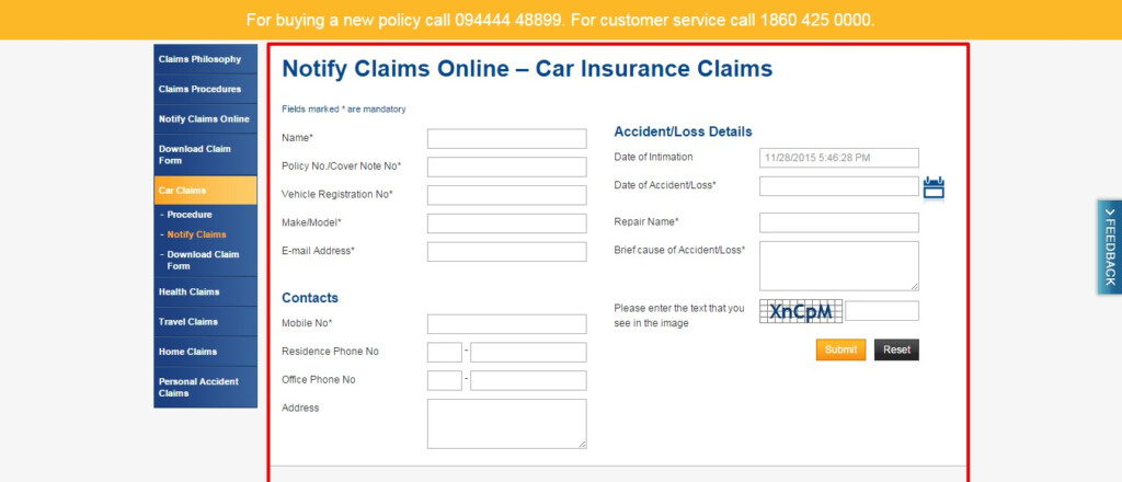 Royal Sundaram Claim Procedure Download Claim Form